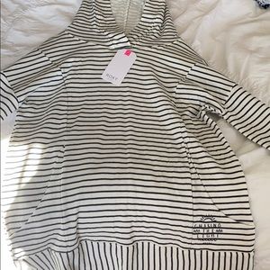 Roxy girls black and white stripped hoodie.